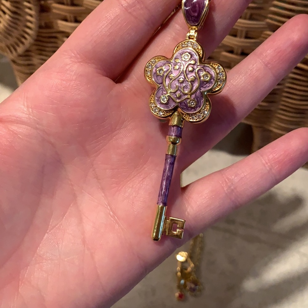 Lauren G Adams Purple Flower Key Necklace